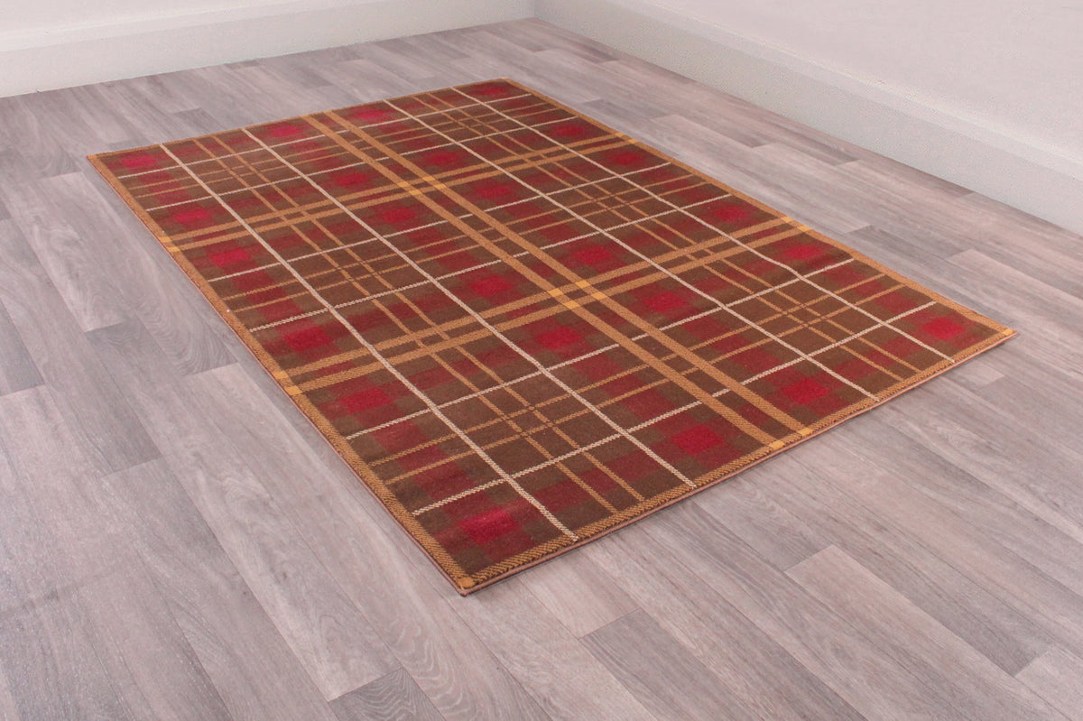 Tartan Check Brown Rug