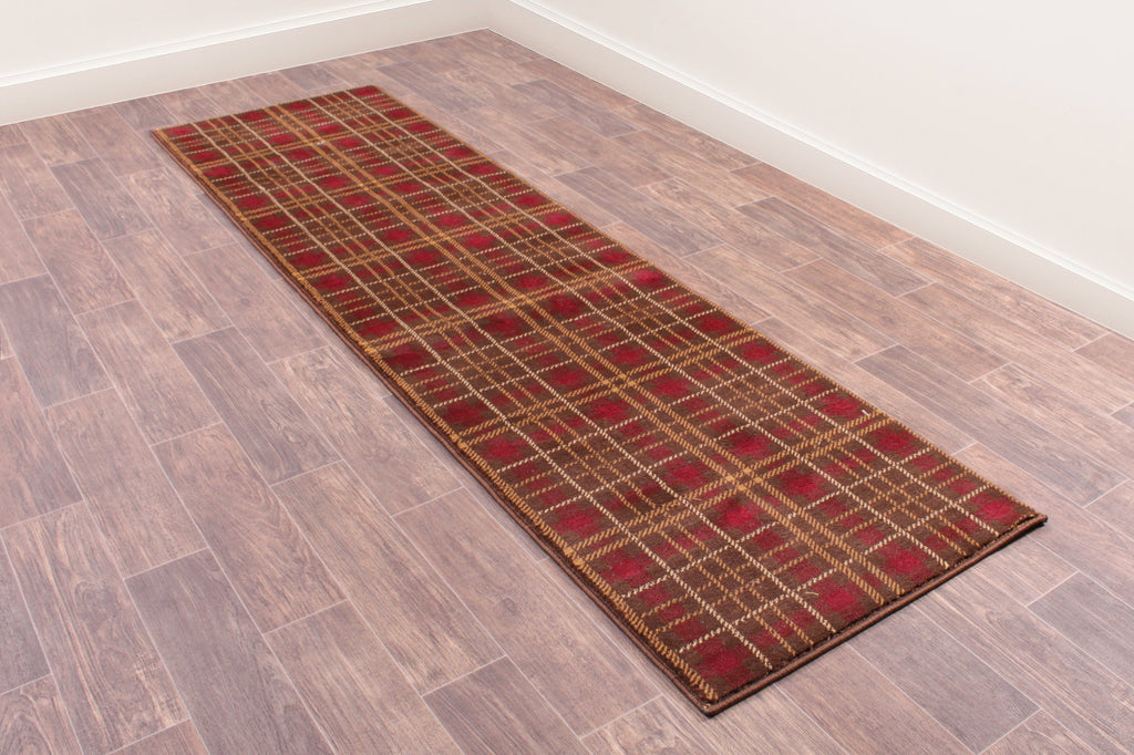 Tartan Check Brown Rug