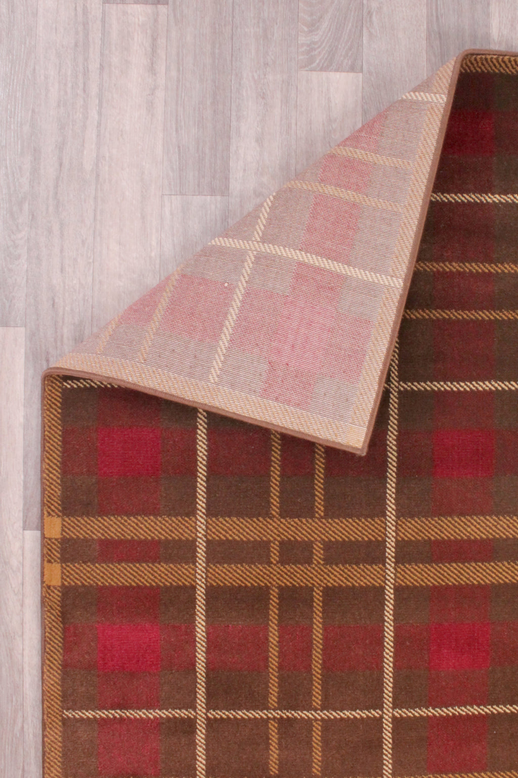 Tartan Check Brown Rug