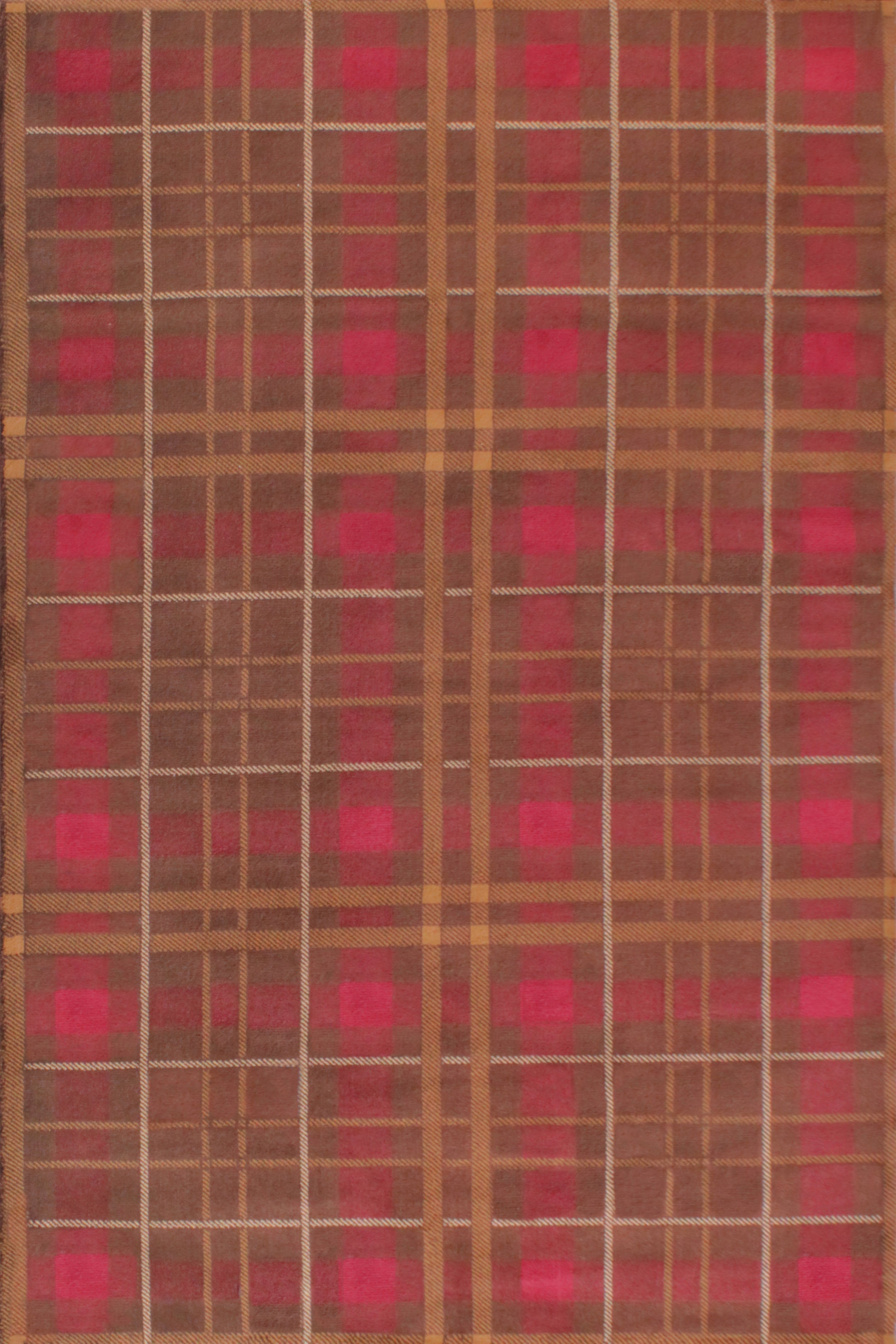 Tartan Check Brown Rug