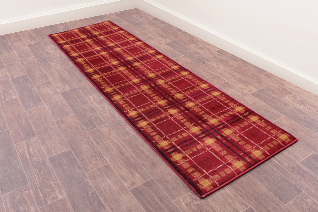 Tartan Check Red Rug