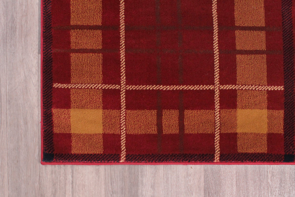 Tartan Check Red Rug
