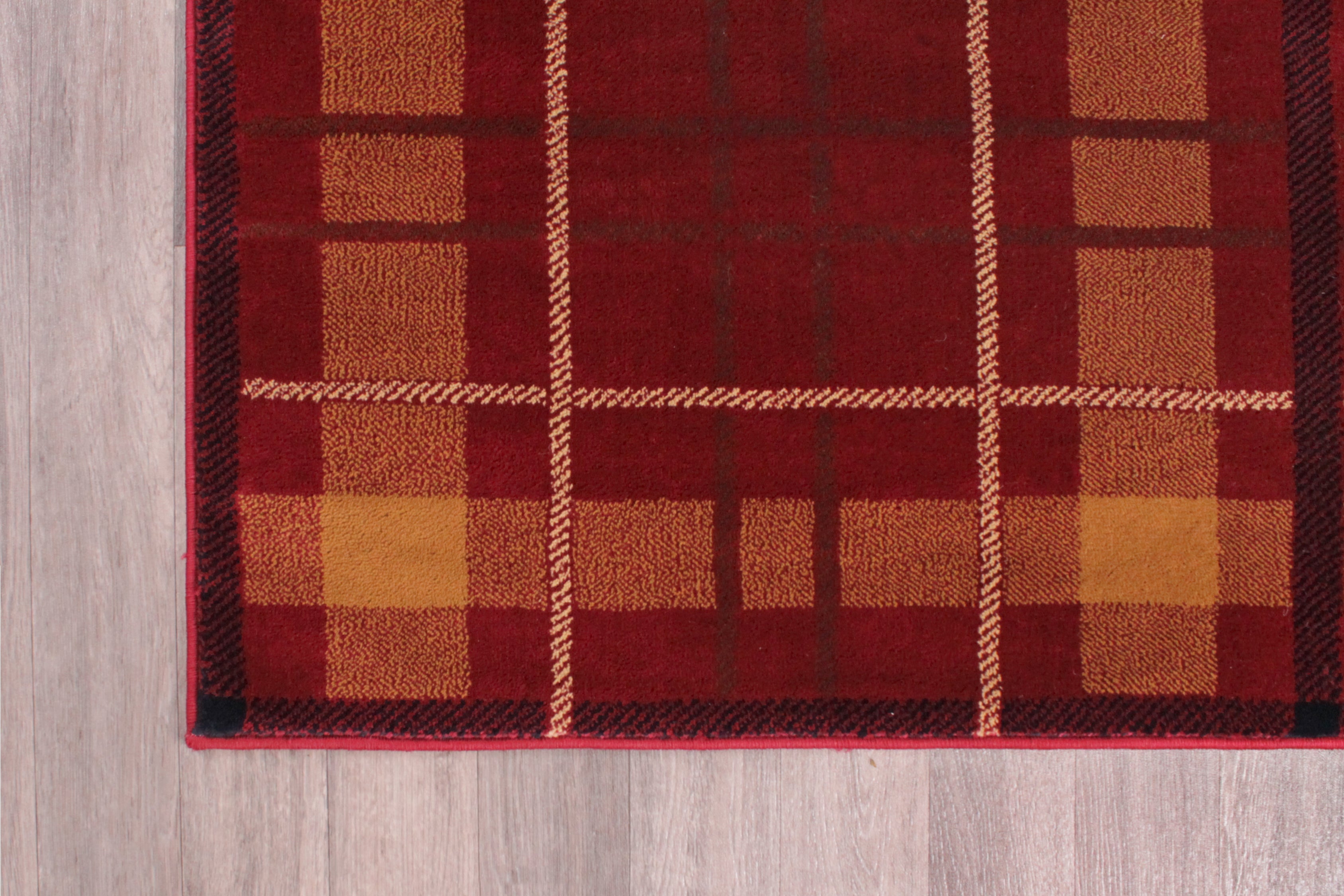 Tartan Check Red Rug