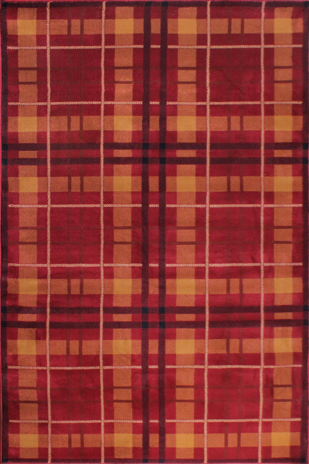 Tartan Check Red Rug