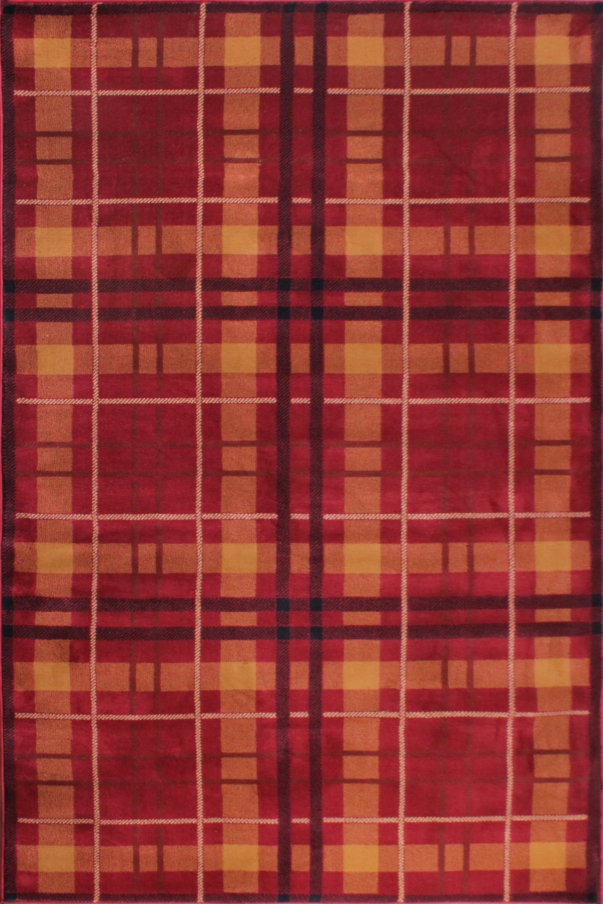 Tartan Check Red Rug