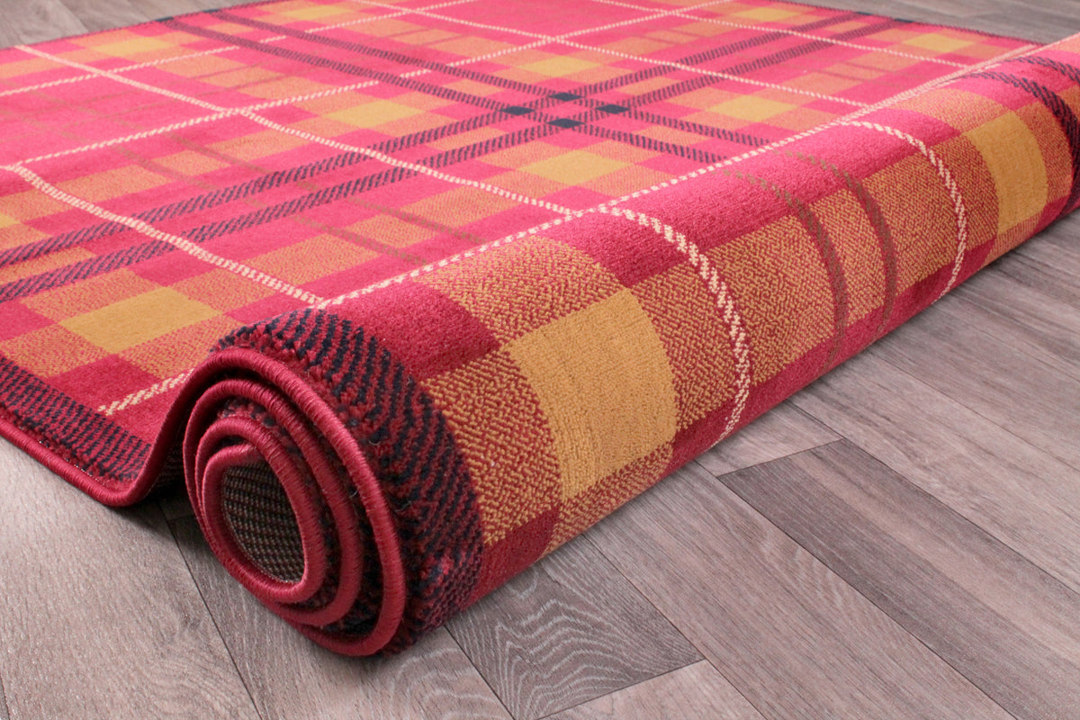 Tartan Check Red Rug