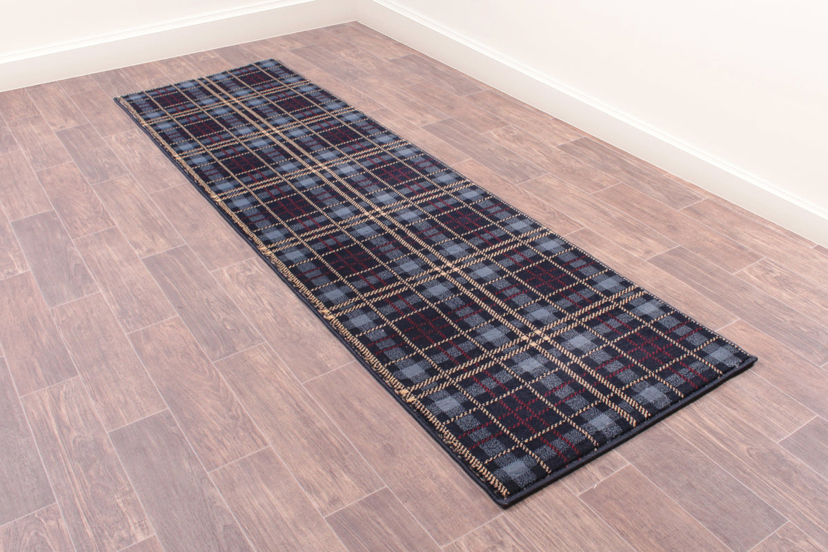 Tartan Check Blue Rug