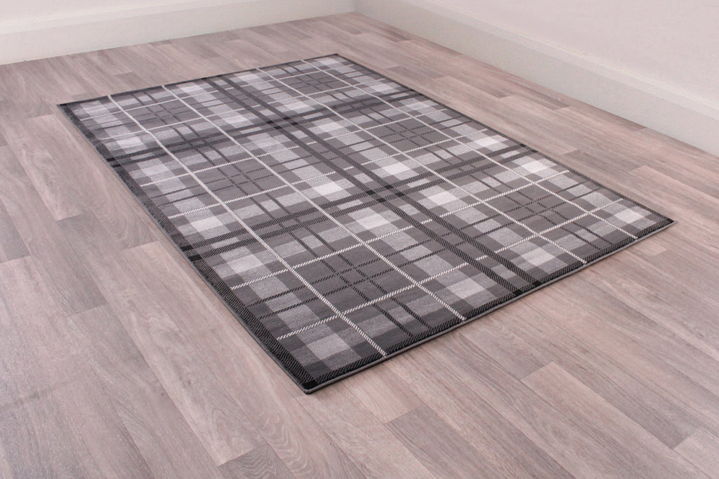 Tartan Check Grey Rug