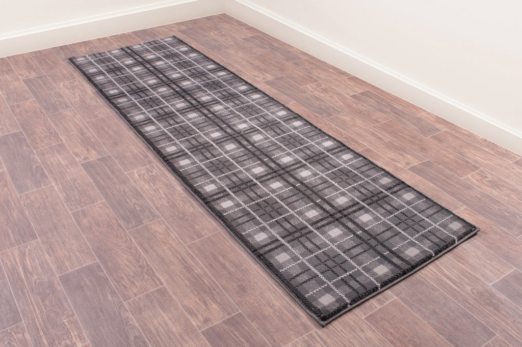 Tartan Check Grey Rug