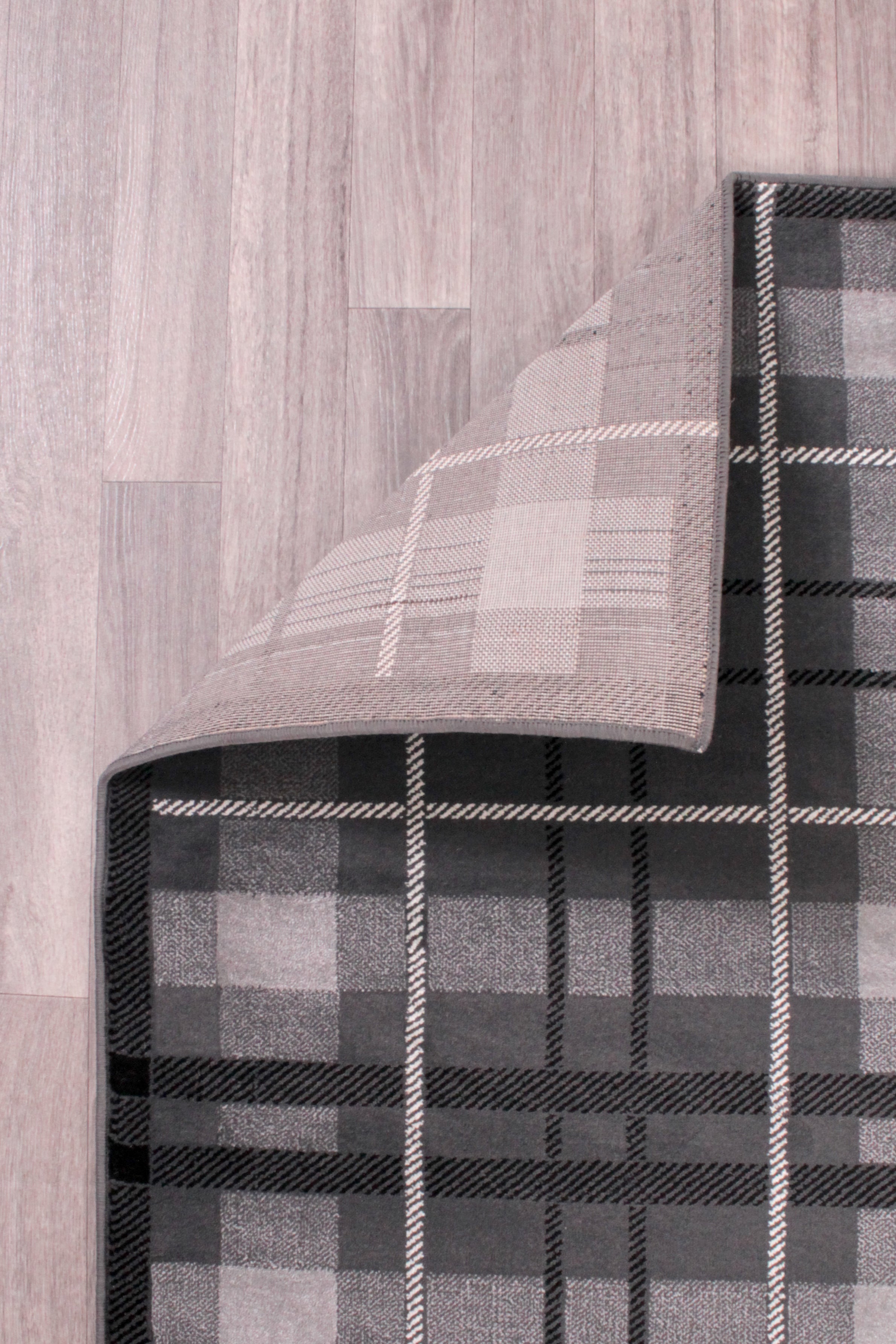 Tartan Check Grey Rug