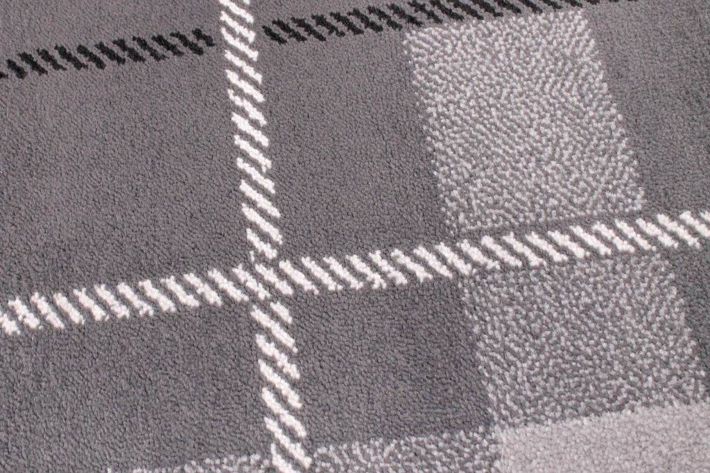Tartan Check Grey Rug