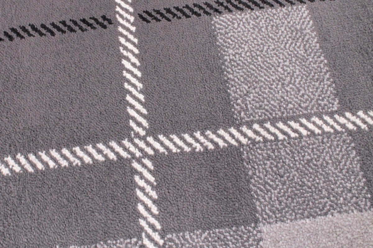 Tartan Check Grey Rug