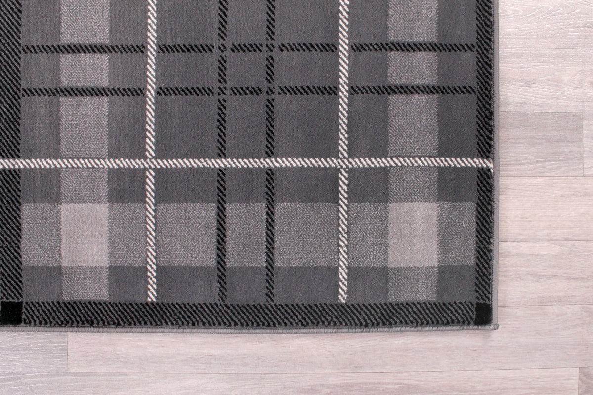 Tartan Check Grey Rug
