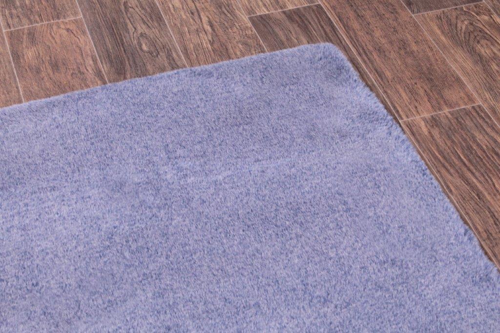 Tipped Luxe Fur Plain Blue Rug