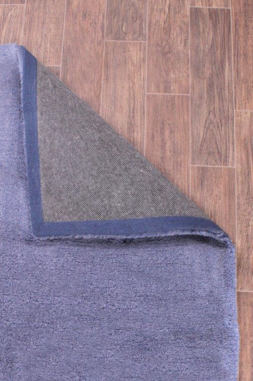 Tipped Luxe Fur Plain Blue Rug