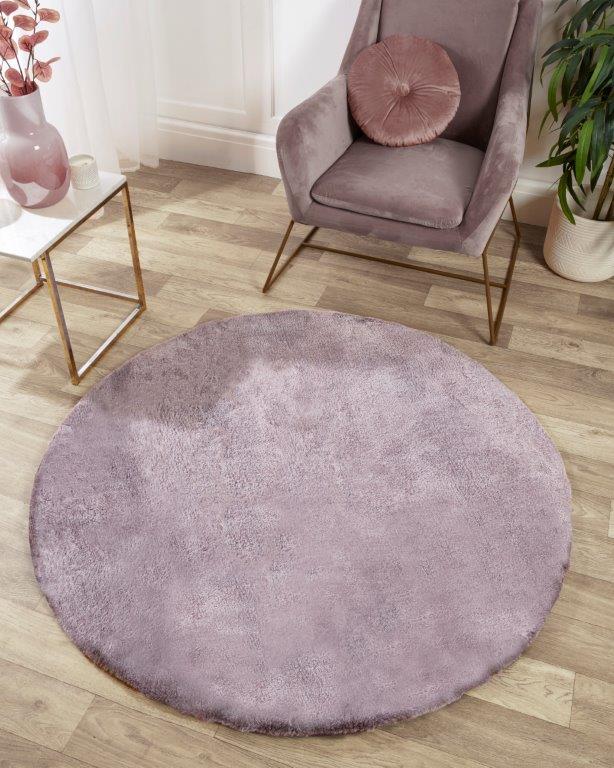 Tipped Luxe Fur Plain Amethyst Rug
