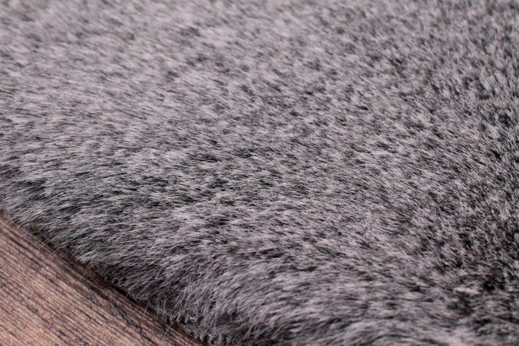 Tipped Luxe Fur Plain Grey Rug