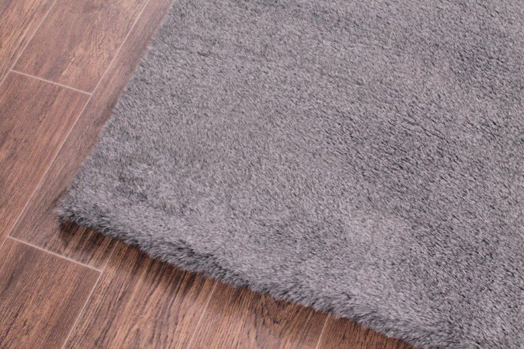 Tipped Luxe Fur Plain Grey Rug