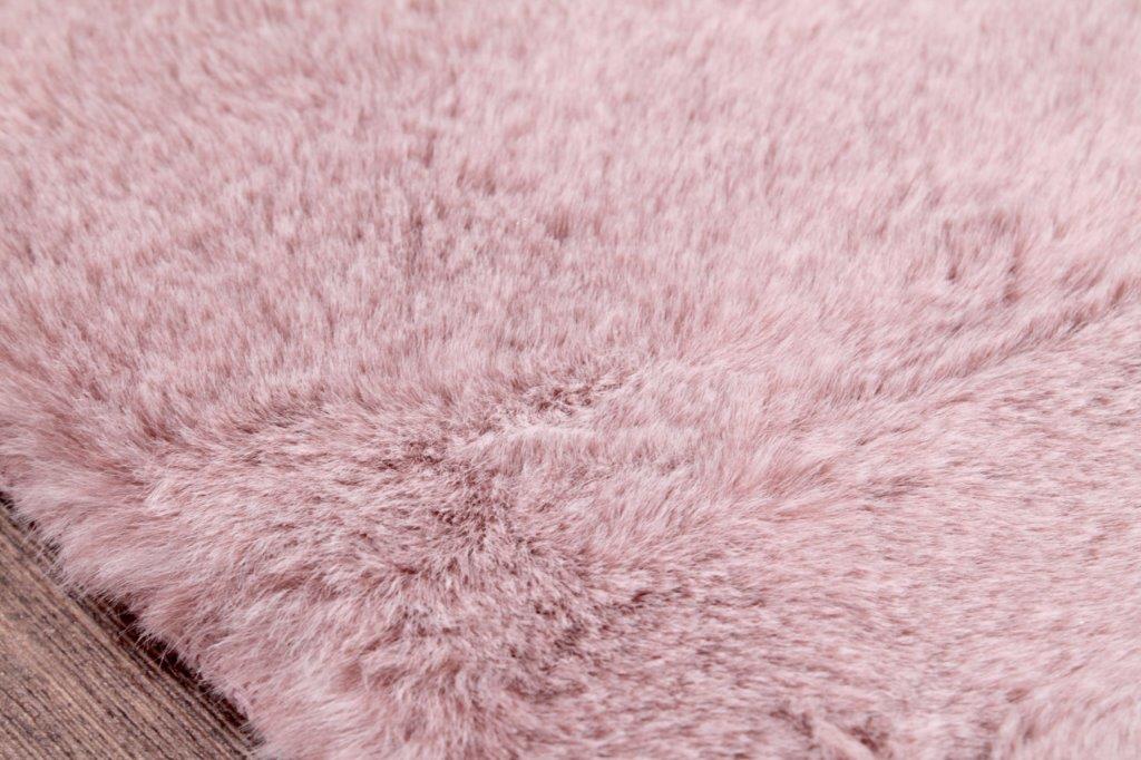 Tipped Luxe Fur Plain Pink Rug