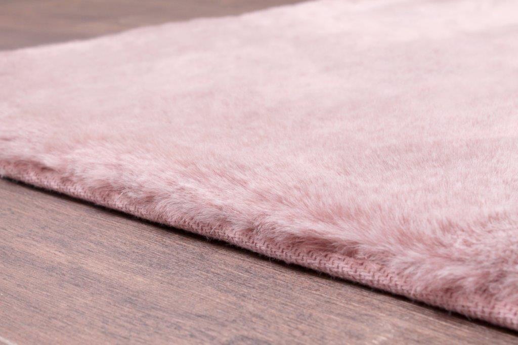 Tipped Luxe Fur Plain Pink Rug