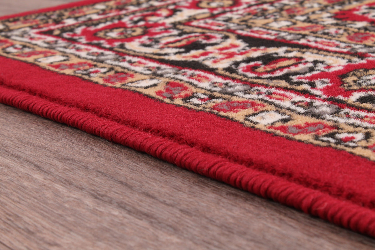 Traditional Poly Esta Red Rug