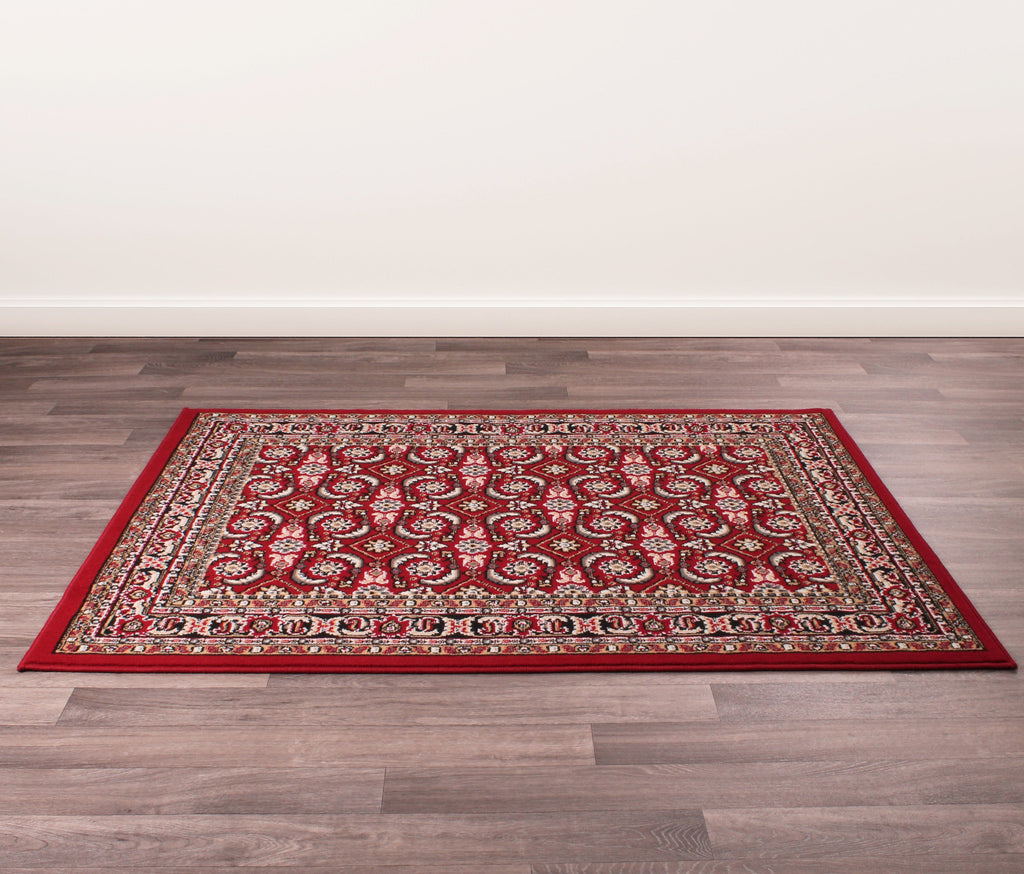 Traditional Poly Esta Red Rug