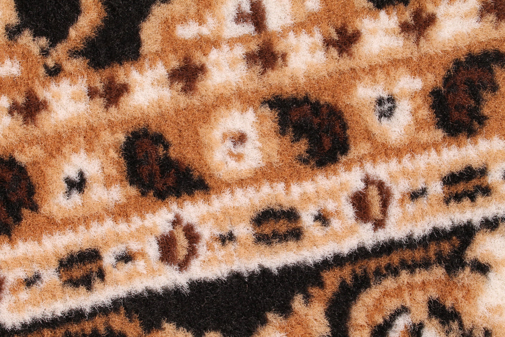 Traditional Poly Esta Black Rug