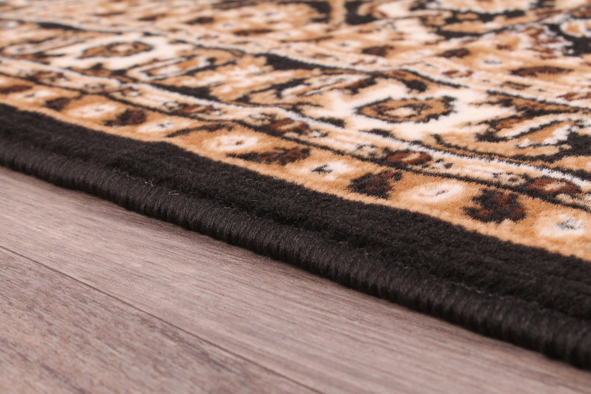 Traditional Poly Esta Black Rug