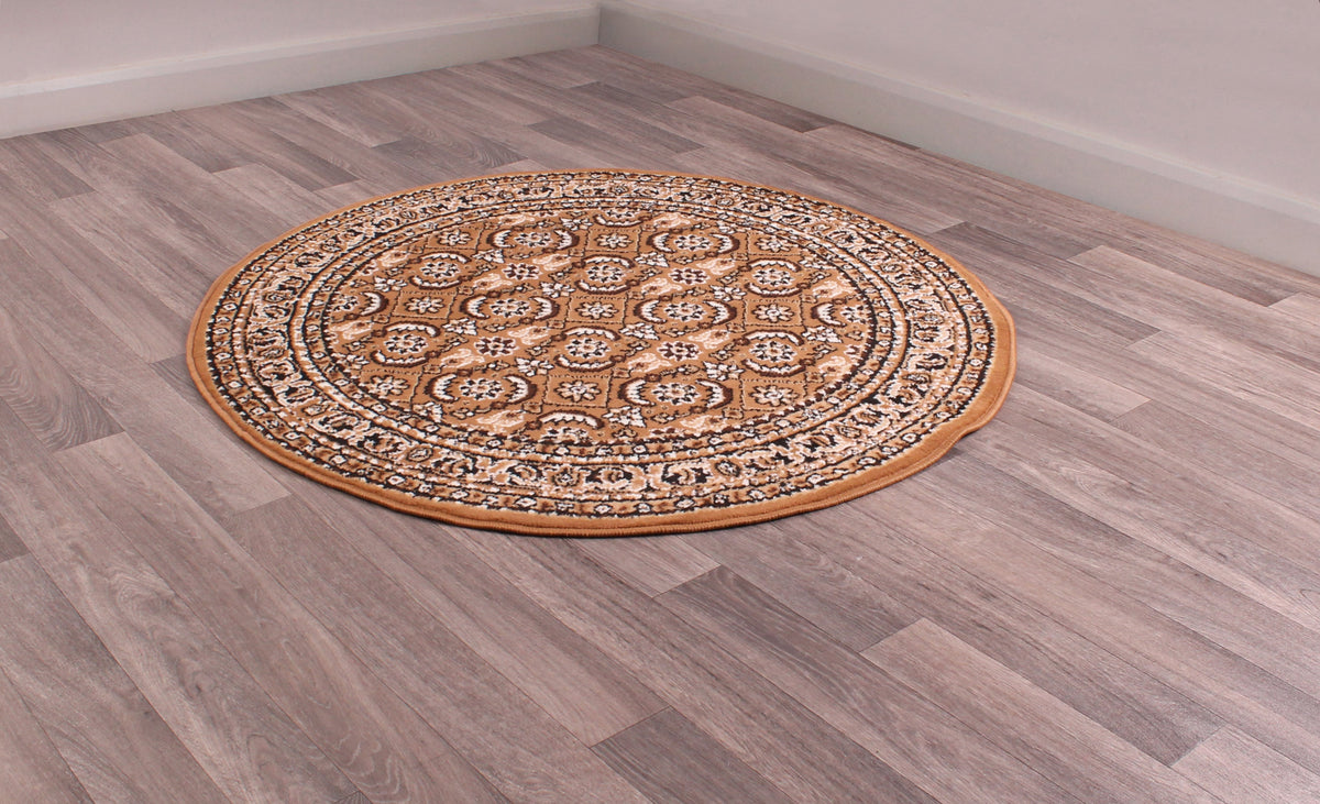 Traditional Poly Esta Gold Rug