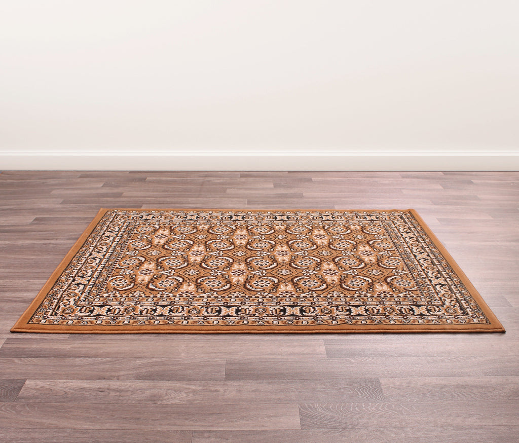 Traditional Poly Esta Gold Rug