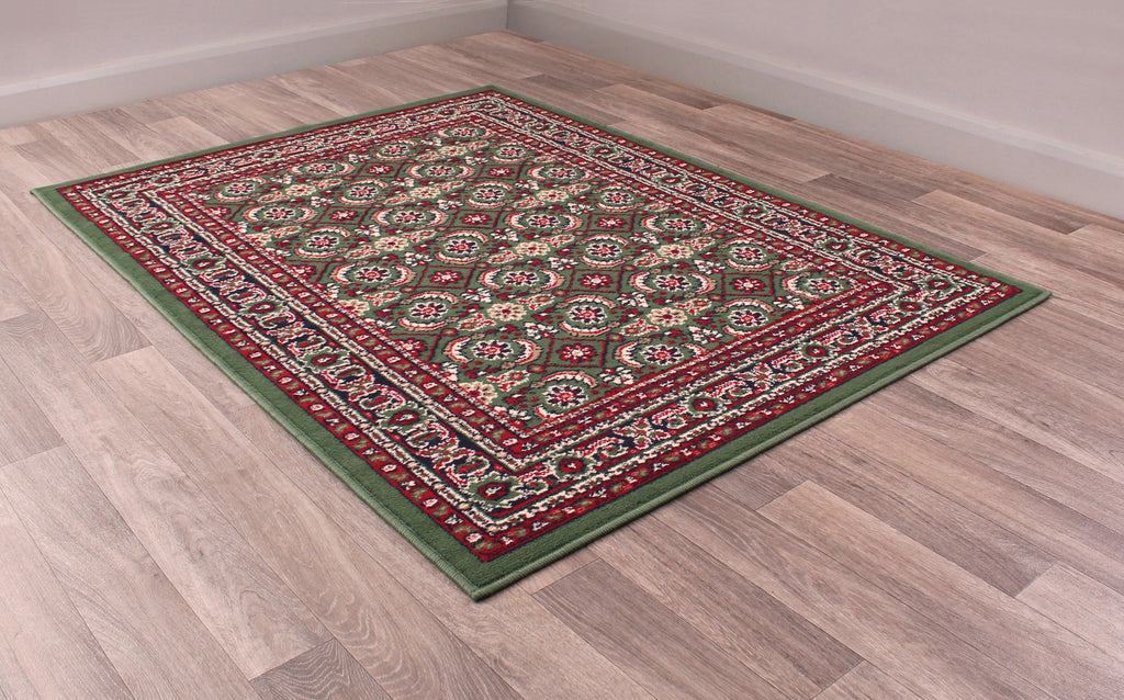 Traditional Poly Esta Green Rug