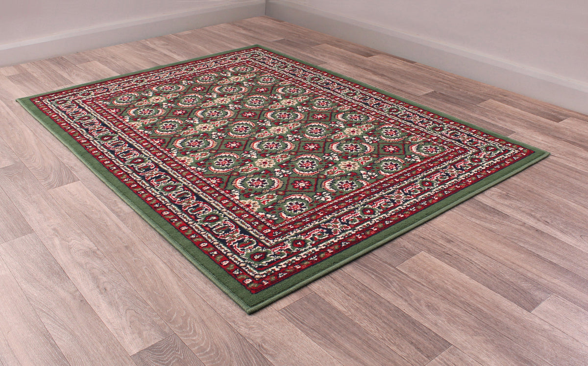 Traditional Poly Esta Green Rug