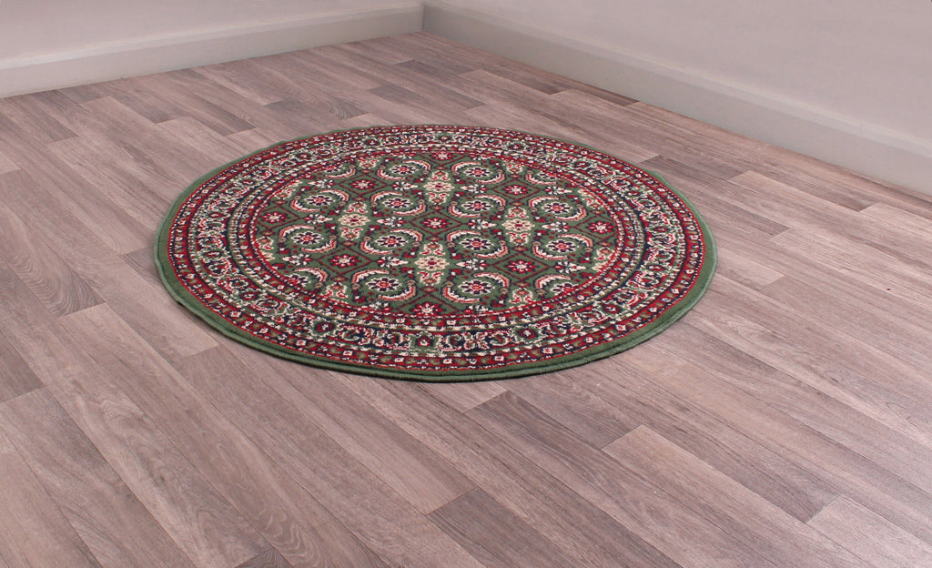 Traditional Poly Esta Green Rug