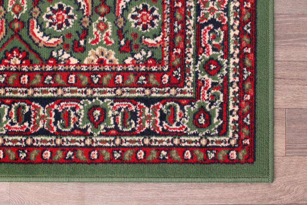 Traditional Poly Esta Green Rug