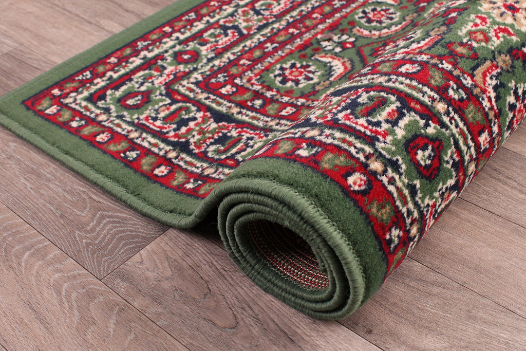 Traditional Poly Esta Green Rug