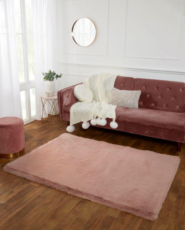 Super Luxe Faux Fur Blush Rug