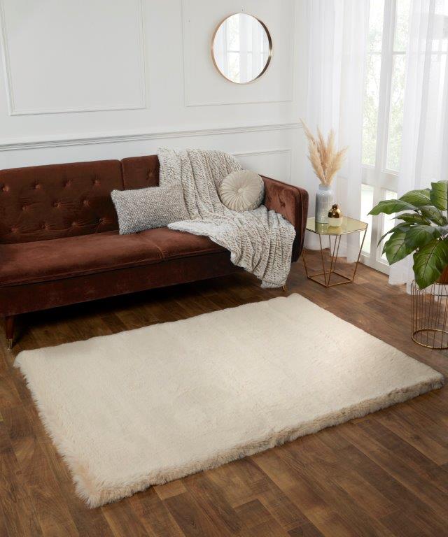 Super Luxe Faux Fur Natural Rug