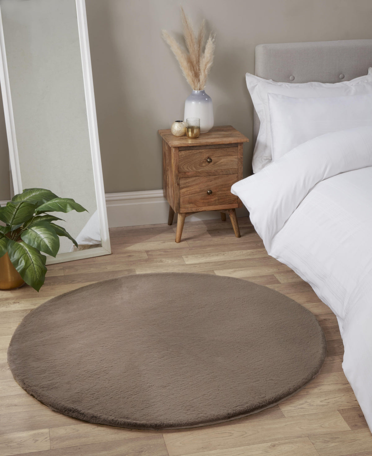 Luxe Faux Fur Rug Plain Mink Rug