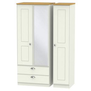 Triple 2 Drawer Mirror Robe