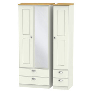Tall Triple 2 Drawer Mirror + Drawer Robe