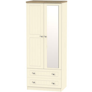 2ft6in 2 Drawer Mirror Robe