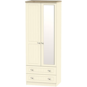 Tall 2ft6in 2 Drawer Mirror Robe