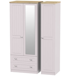 Tall Triple 2 Drawer Mirror Robe