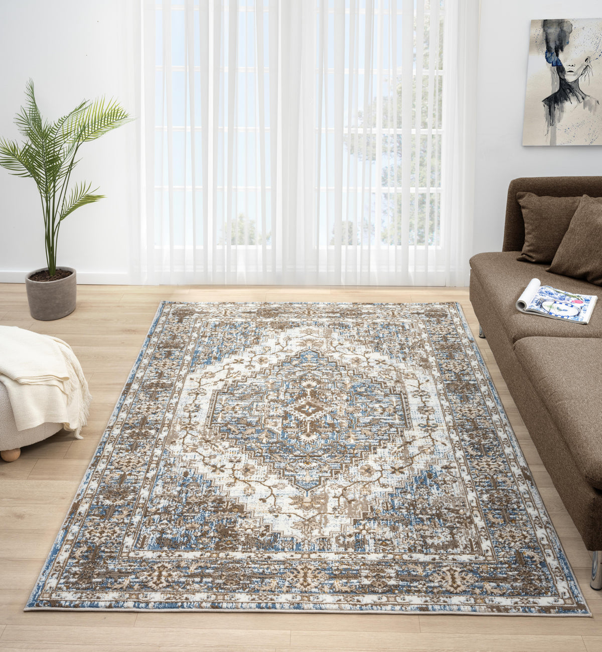 Vintage 552Ag Blue / Anthra Rug