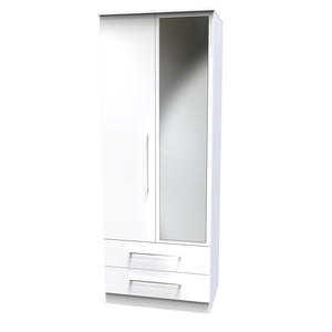 2ft 6in 2 Drawer Mirror Robe