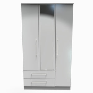 Triple 2 Drawer Mirror Robe