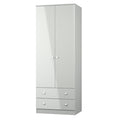 YAR081 Tall 2 Drawer Double Wardrobe