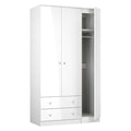 YAR141 Tall 2 Drawer Tiple Wardrobe