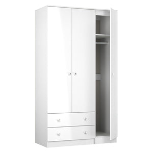 YAR141 Tall 2 Drawer Tiple Wardrobe