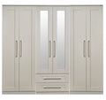 Tall 6 Door 2 Drawer Centre Mirror Robe